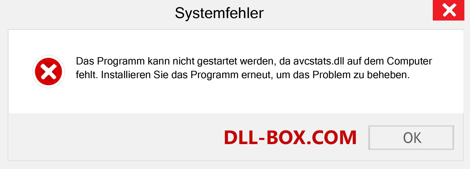 avcstats.dll-Datei fehlt?. Download für Windows 7, 8, 10 - Fix avcstats dll Missing Error unter Windows, Fotos, Bildern